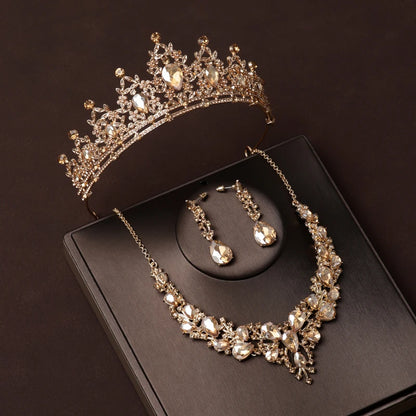 Dubai Royal Crystal Tiara Set