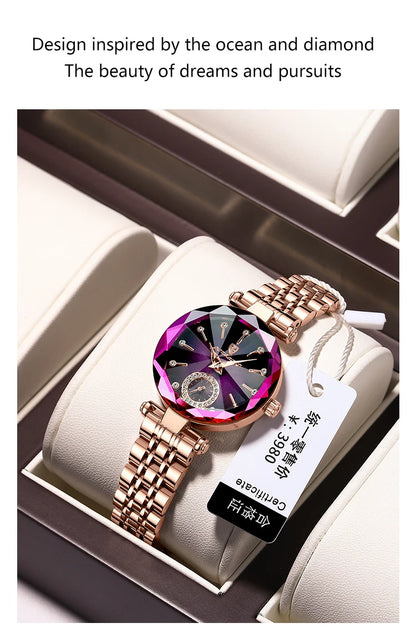 Rose Gold Steel Jewelry Watch