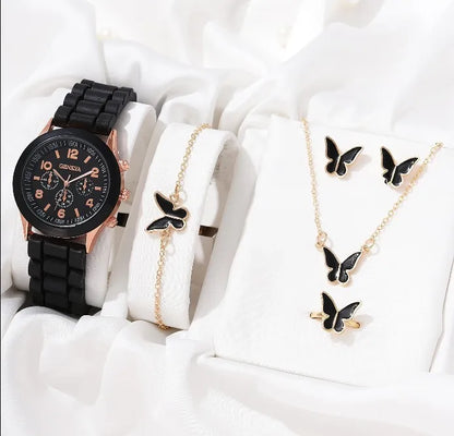 Heart Motif Butterfly Jewelry Set