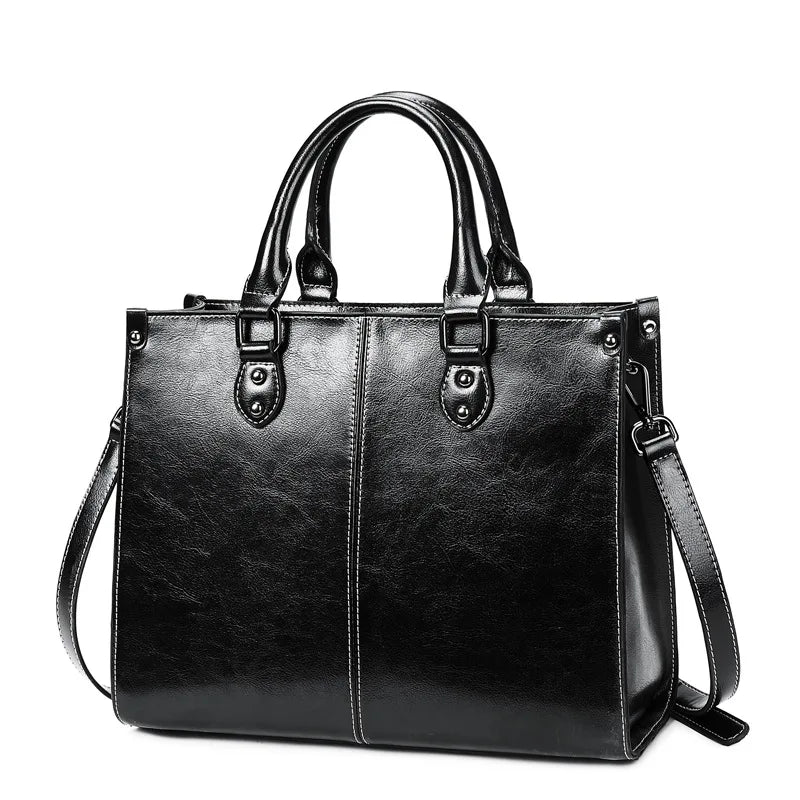 Premium Cowhide Executive Shoulder Tote
