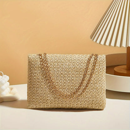 Handwoven Artisan Straw Lock Purse