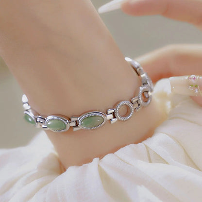 Natural Gemstone Oval Jewelry Watch