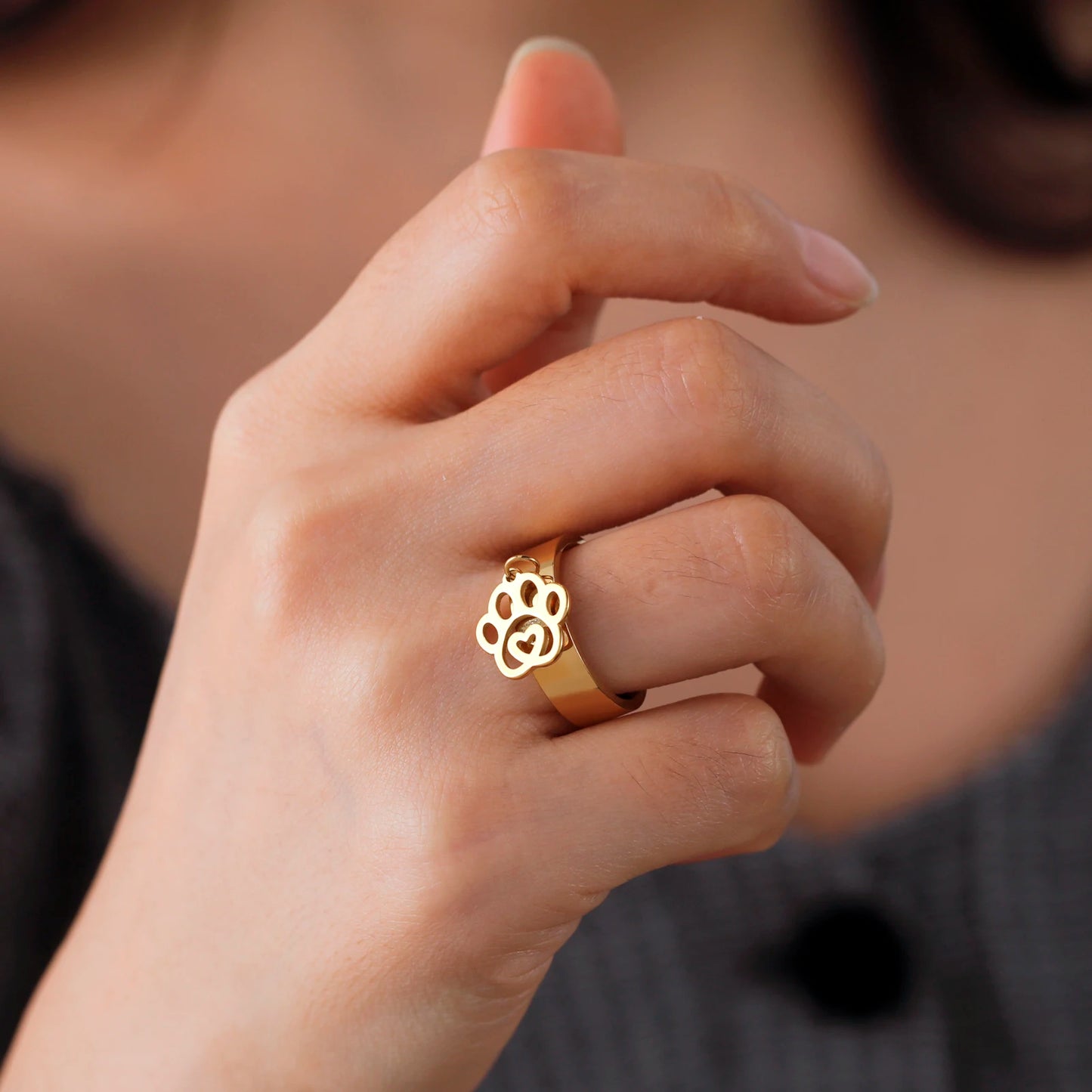 Minimalist Floral Stainless Steel Ring