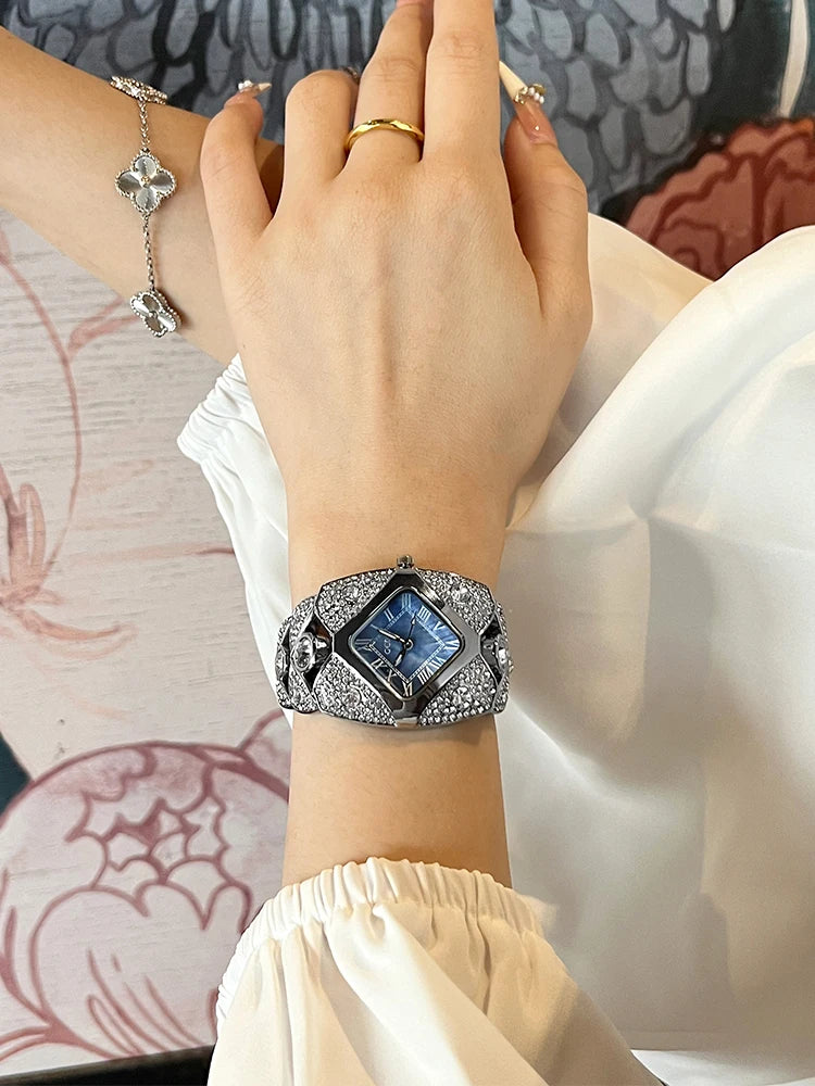 Roman Full Diamond Inlaid Watch
