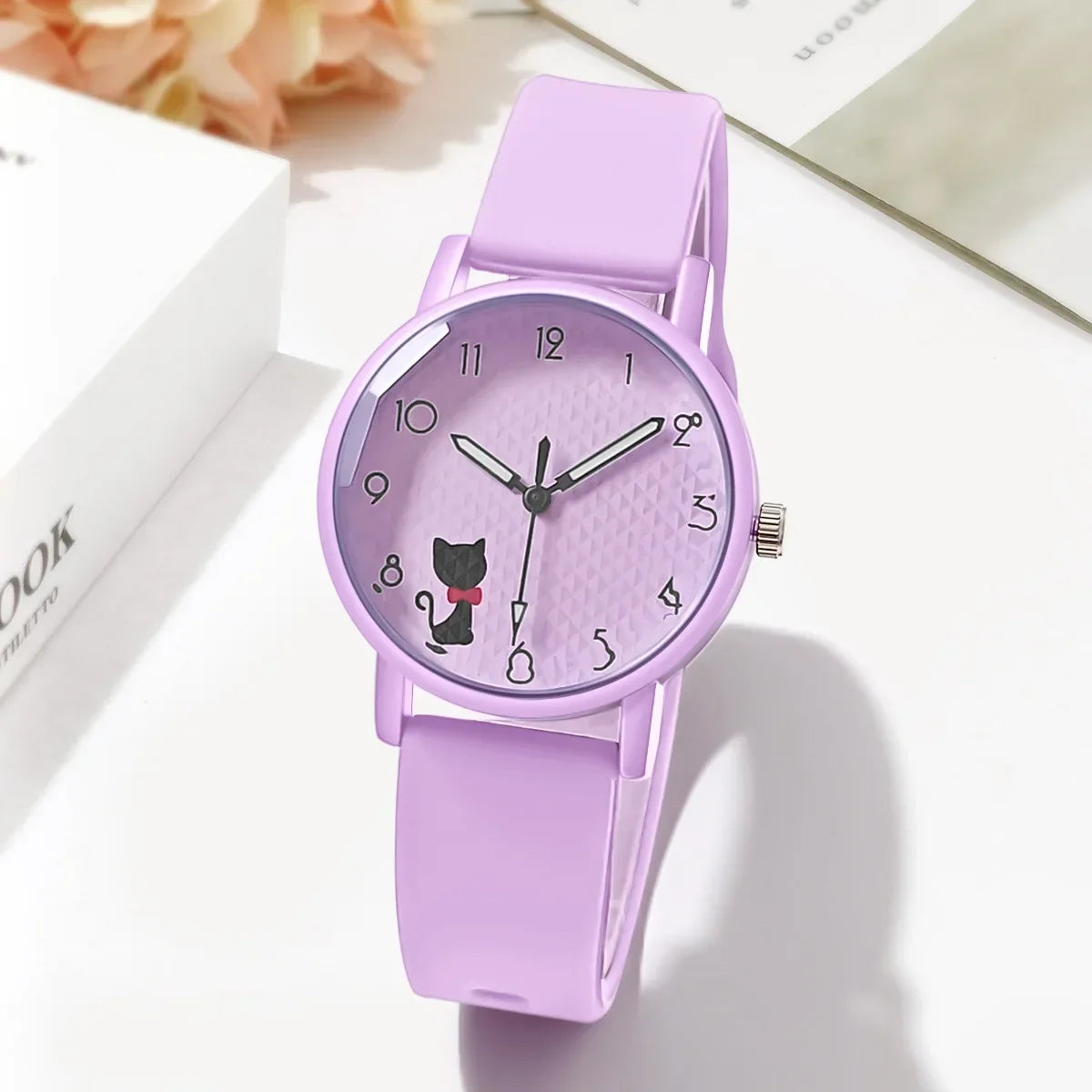 Whimsical Cat Silicone Kids Watch