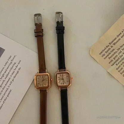 Elegant Square Dial Leather Watch