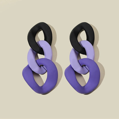 Color-Block Statement Resin Earrings