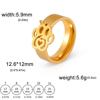 Minimalist Floral Stainless Steel Ring
