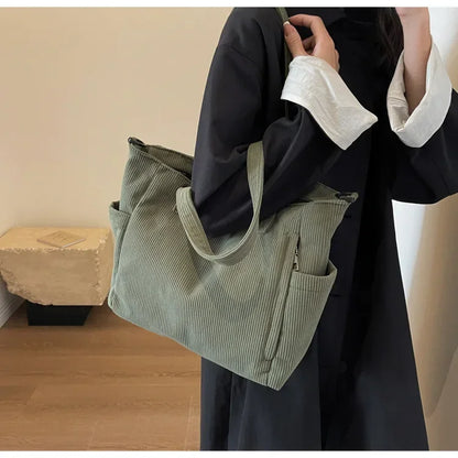 Corduroy Square Commuter Shoulder Bag