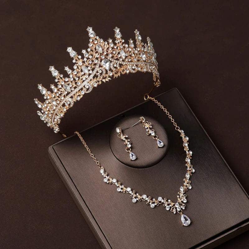 Dubai Royal Crystal Tiara Set