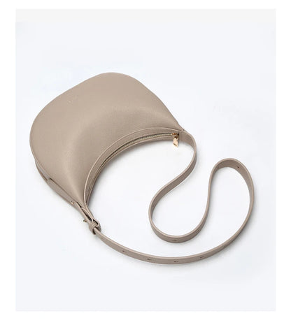 Minimalist Crescent Leather Underarm Bag