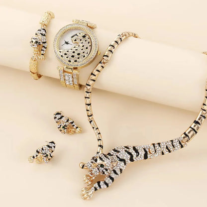 Crystal Animalier Gilded Watch Set