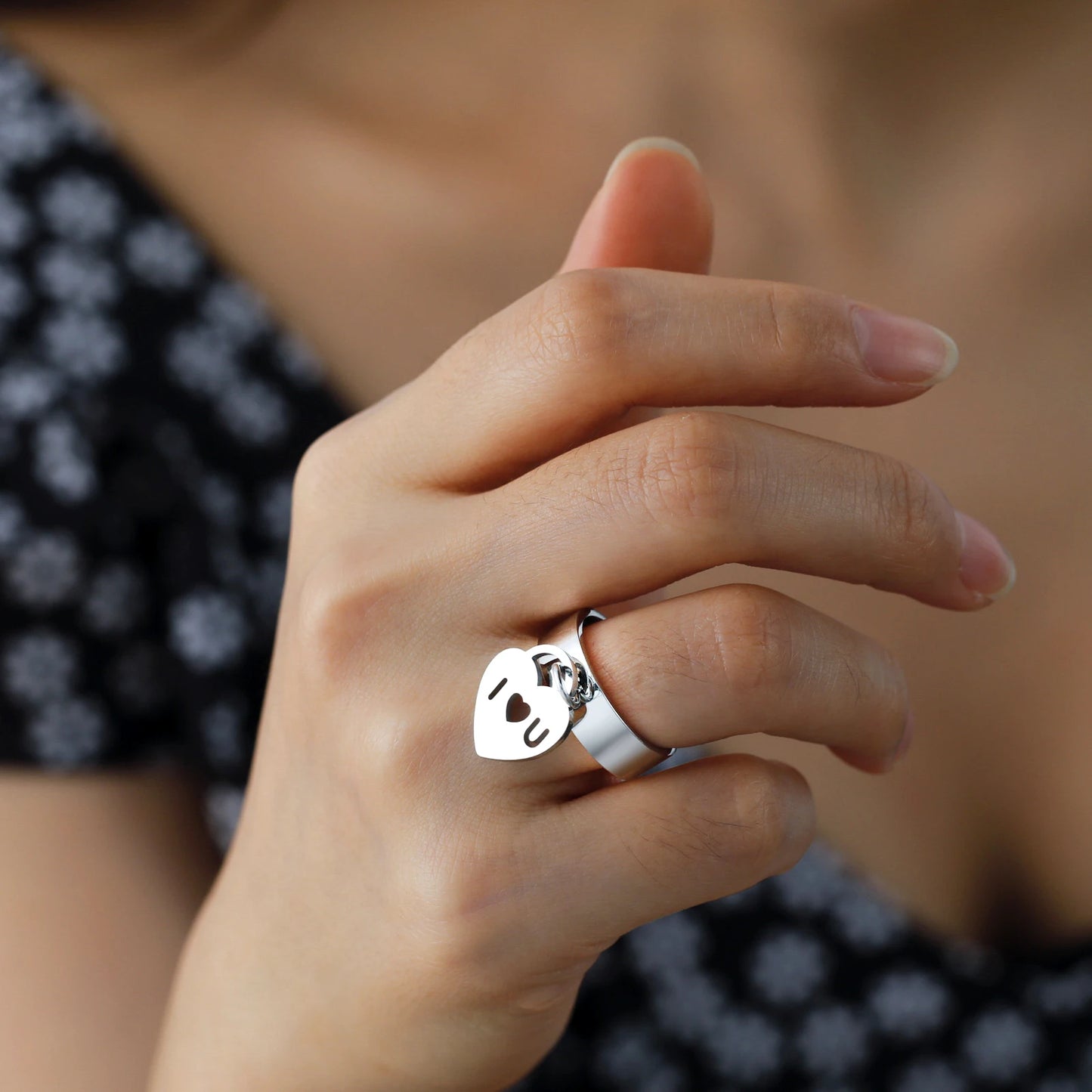 Minimalist Floral Stainless Steel Ring