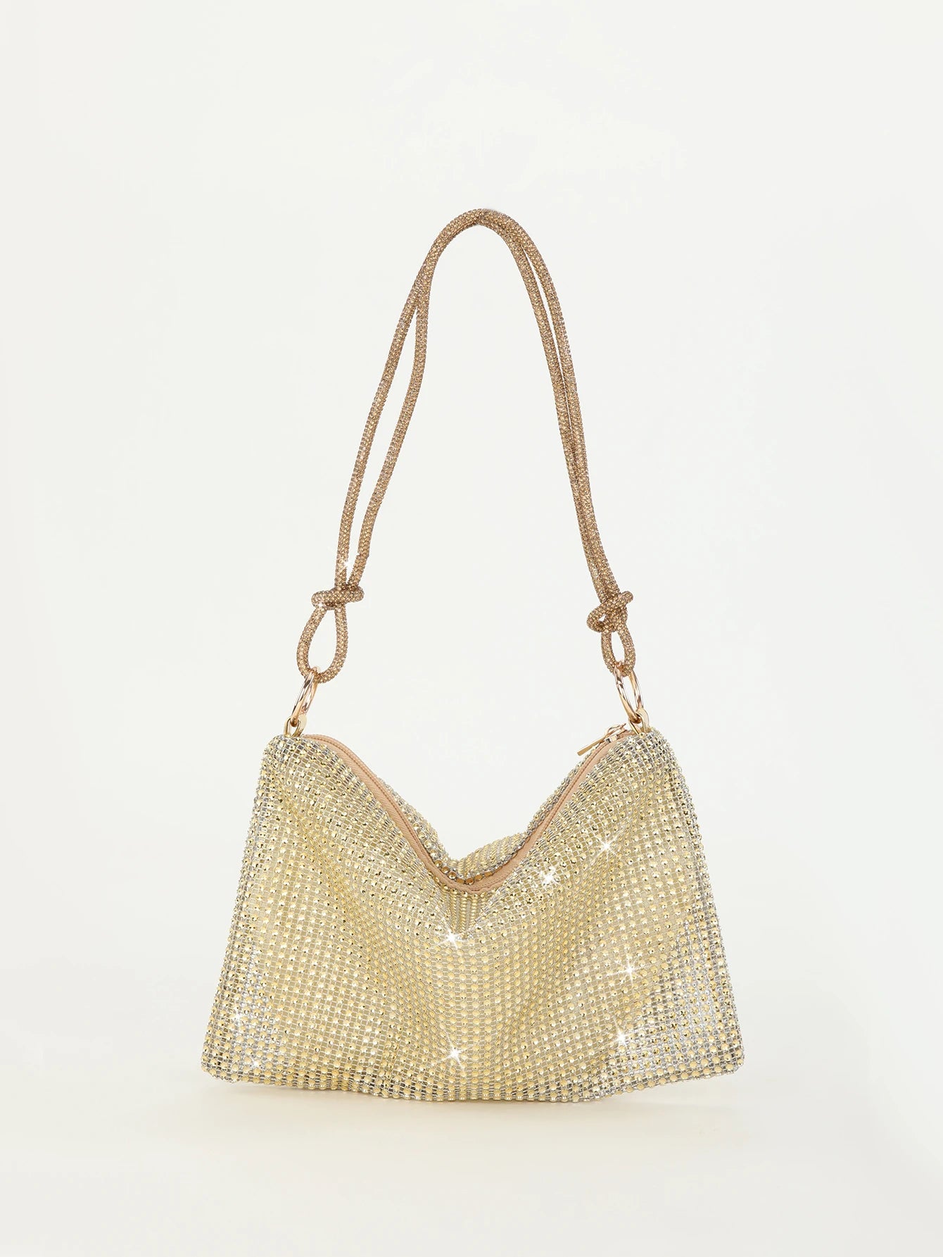 Rhinestone Crescent Evening Underarm Bag