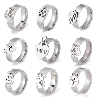 Minimalist Floral Stainless Steel Ring