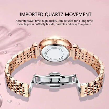Rose Gold Steel Jewelry Watch
