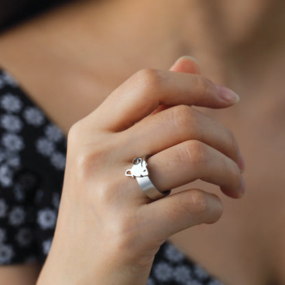 Minimalist Floral Stainless Steel Ring