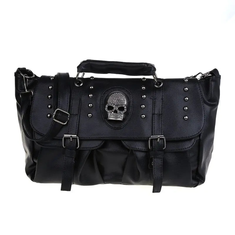 Noir Punk Skull Motif Tote