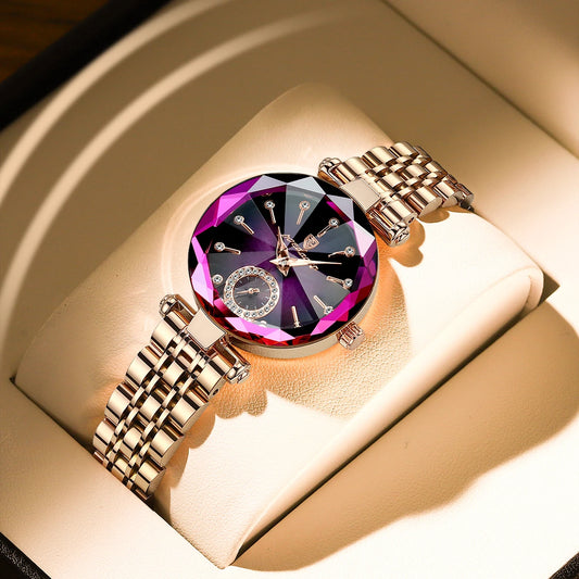 Rose Gold Steel Jewelry Watch