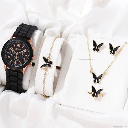 Heart Motif Butterfly Jewelry Set