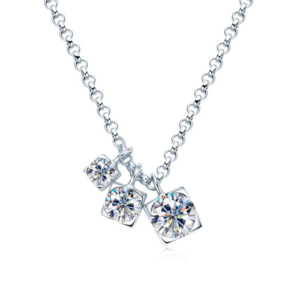 Full Moissanite Diamond Engagement Necklace