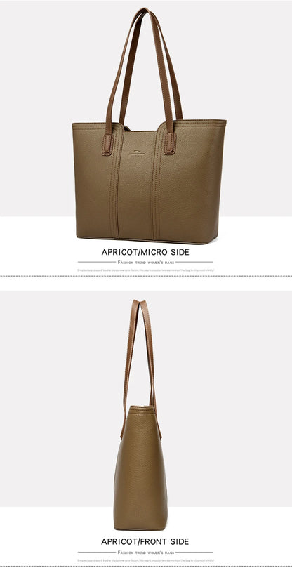 Designer Soft Leather Bucket Tote