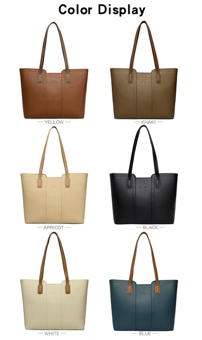 Designer Soft Leather Bucket Tote