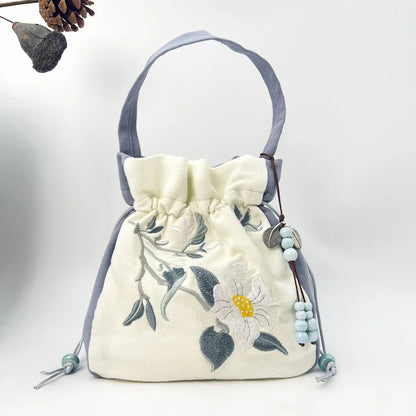 Embroidered Silk Heritage Bucket Bag