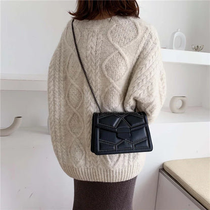 Vintage Rivet Designer Crossbody Bag
