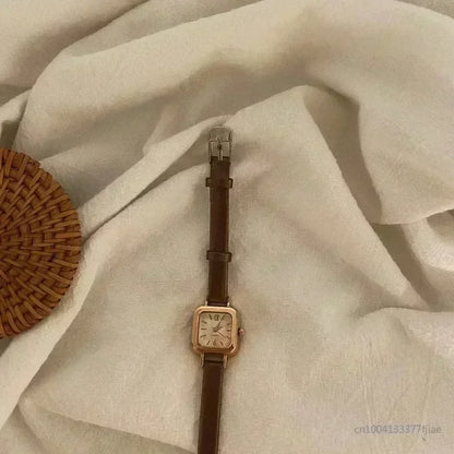 Elegant Square Dial Leather Watch