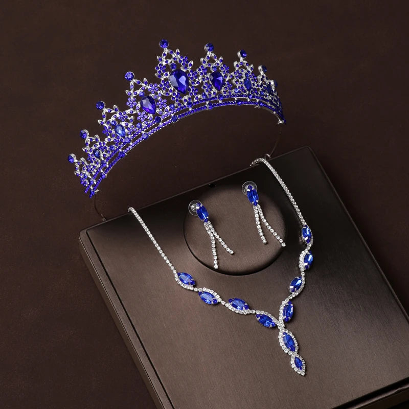Dubai Royal Crystal Tiara Set