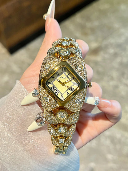 Roman Full Diamond Inlaid Watch