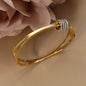 Hollow Crystal Half Face Bangle