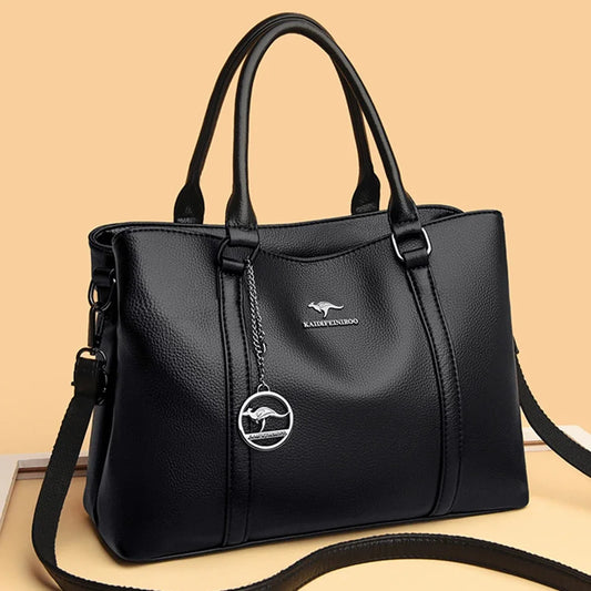 Masterpiece Grained Leather Messenger Bag