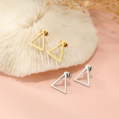 Geometric Minimalist Gold Stud Earrings