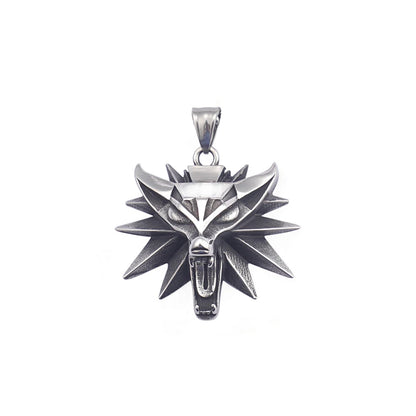 Viking Wolf Head Punk Necklace
