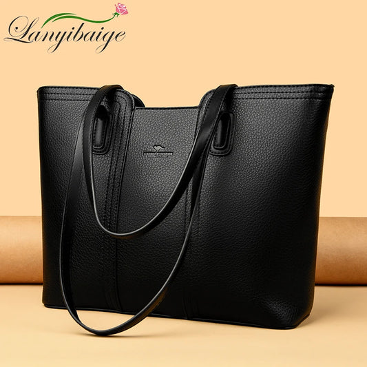 Designer Soft Leather Bucket Tote