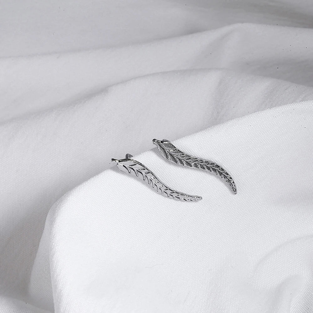Gilded Leaf Sculptural Stud Earrings