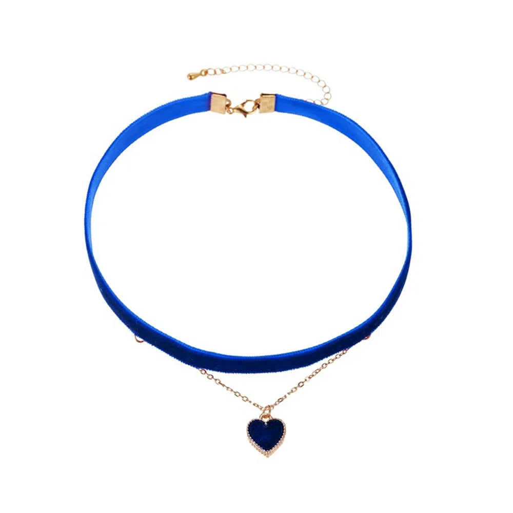 Gothic Velvet Double Love Necklace
