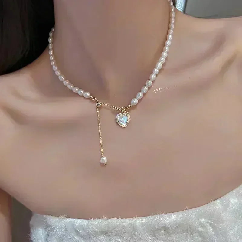 Pearl Tassel Snake Bone Necklace