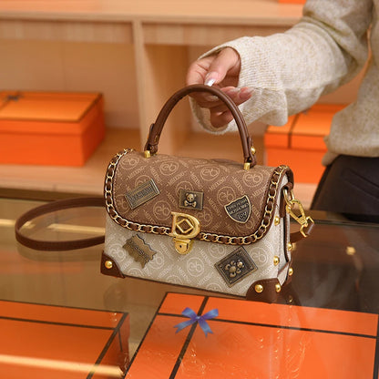 Retro Chain Linked Leather Handbag