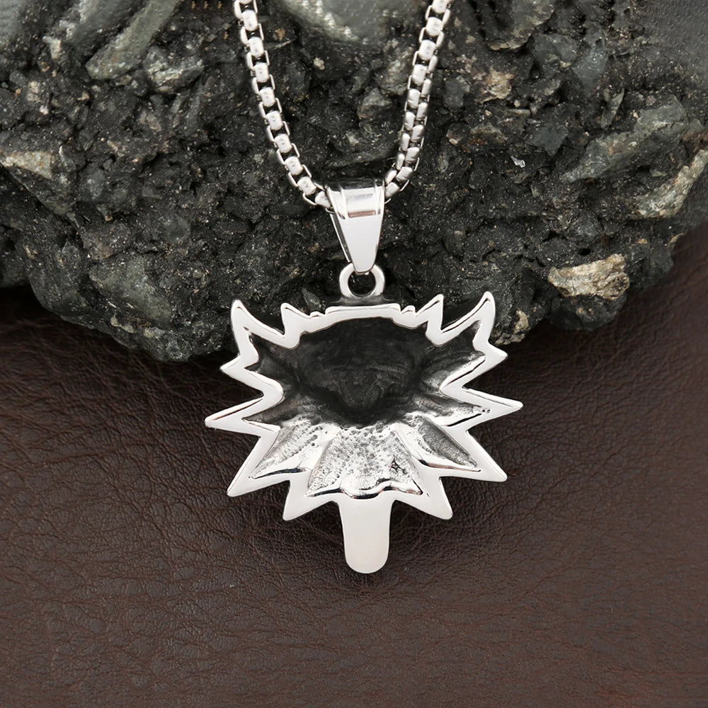 Viking Wolf Head Punk Necklace