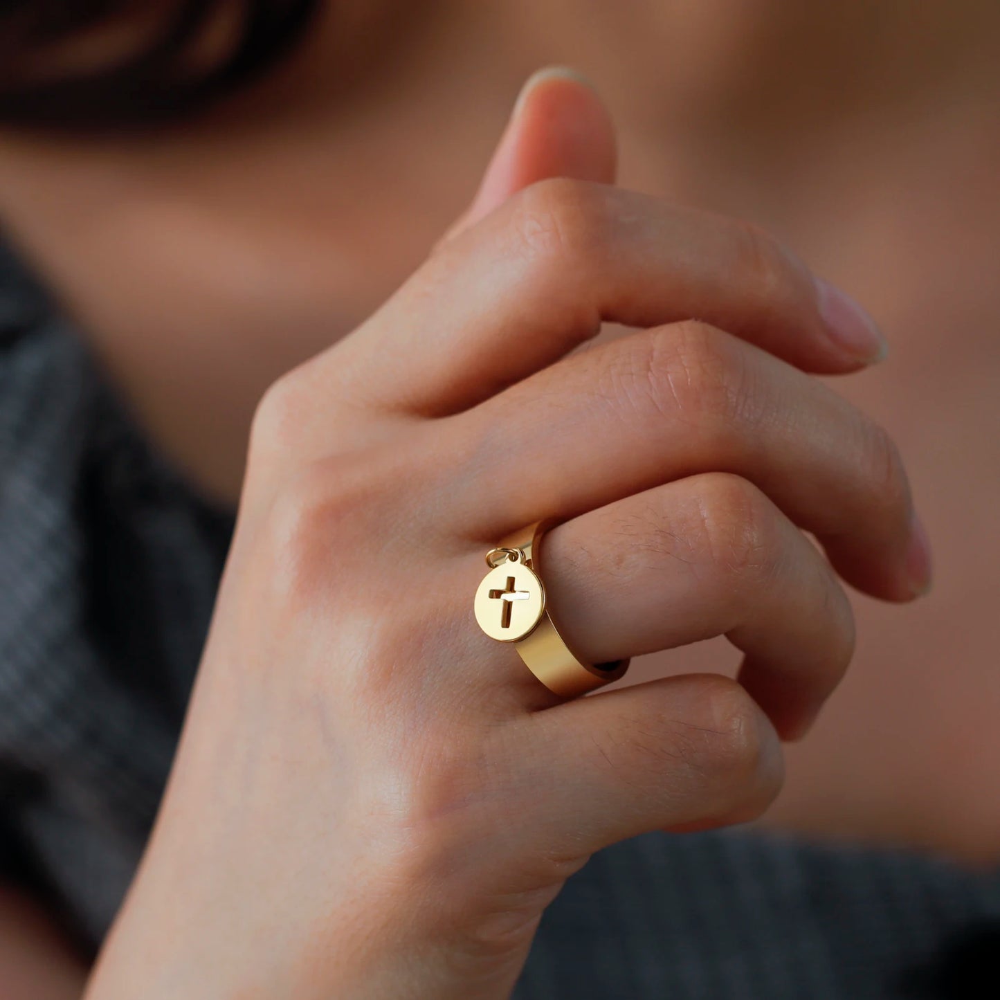 Minimalist Floral Stainless Steel Ring