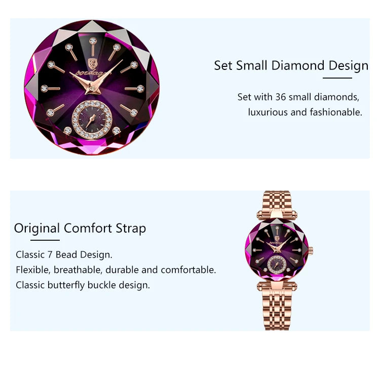 Rose Gold Steel Jewelry Watch