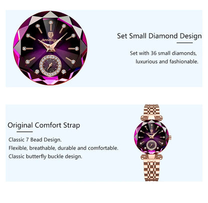 Rose Gold Steel Jewelry Watch