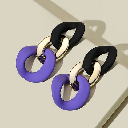 Color-Block Statement Resin Earrings