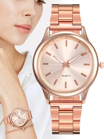 Gold Rhinestone Casual Bracelet Watch