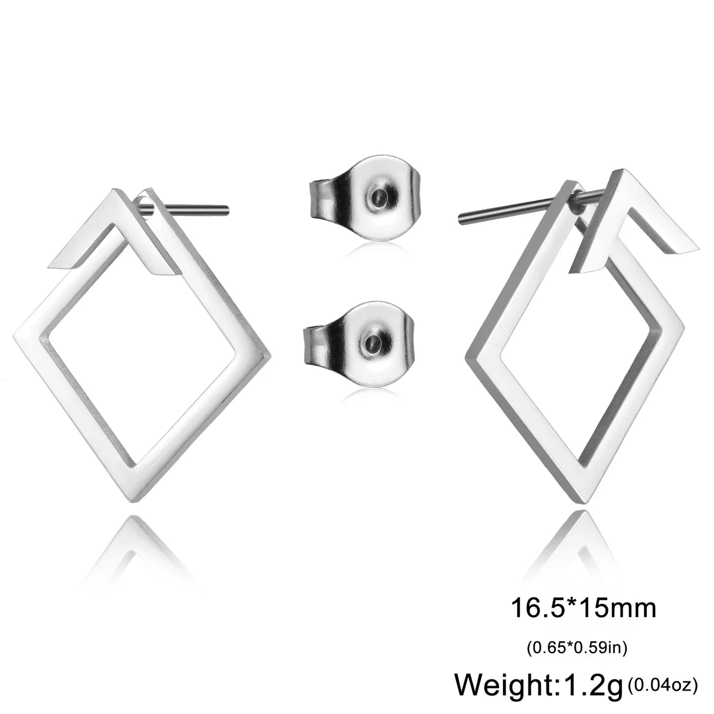 Geometric Minimalist Gold Stud Earrings