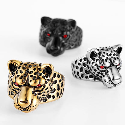 Leopard Animal Punk Biker Ring
