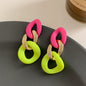 Color-Block Statement Resin Earrings